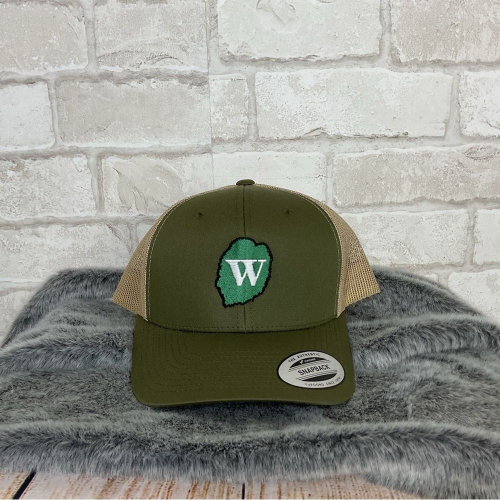 NWOT Olive Green Snapback W Hat